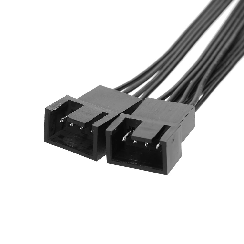 5Pcs PWM Connector Extension Power Cable Black For Computer Case Fan 4Pin TDO