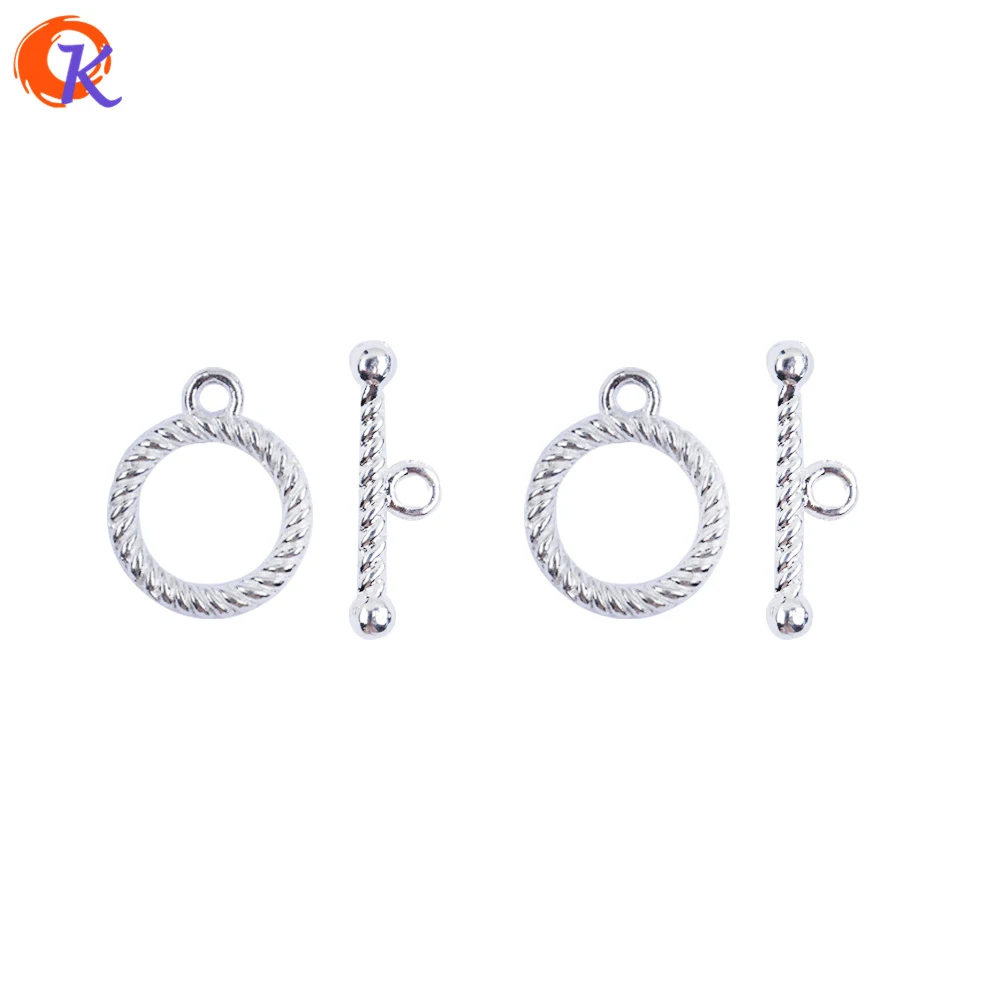 

Cordial Design 100 Sets Silver Plated Connector Round Shaped Toggle Clasps DIY Accessories CDWB-517170