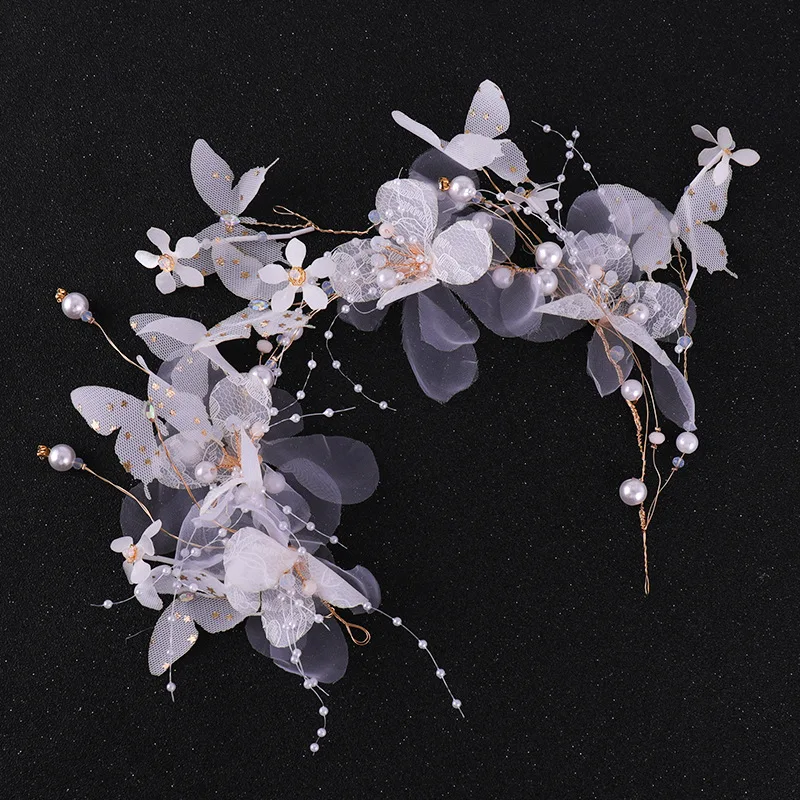 

2018 New Handmade Butterfly Crepe Wedding Dress Hairbands