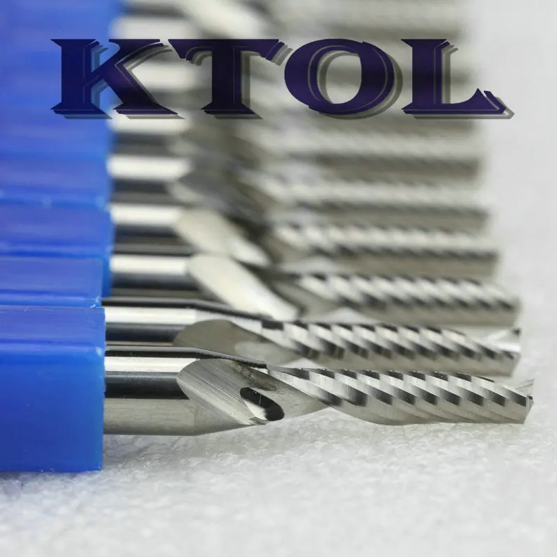1 flute milling cutters spiral router bits carbide endmill set cnc tool_1