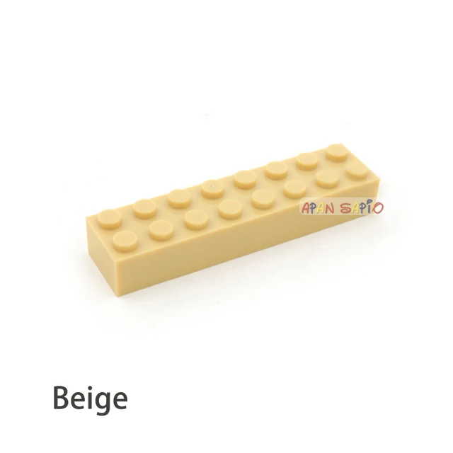 20pcs DIY Building Blocks Thick 2x8 Dots Educational Creative Toys for Children Figures Plastic Bricks Size Compatible With 3007 Beige 20pcs