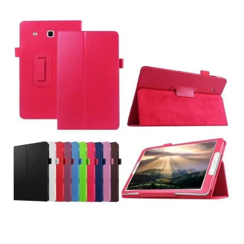 For Samsung Galaxy Tab E 9.6" Folio Case Slim Fit Premium Vegan Leather