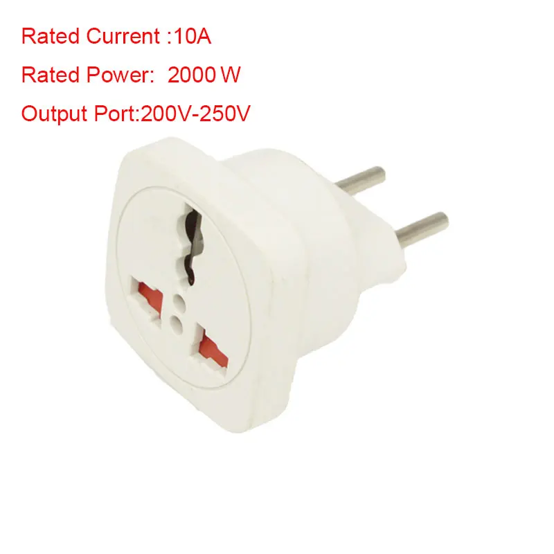 

3 Outlets Eu Standard 10A 2000W 200V-250V Ac Power Plug Converter Dual Core Power Socket Adapter Electric Plug Safety Household