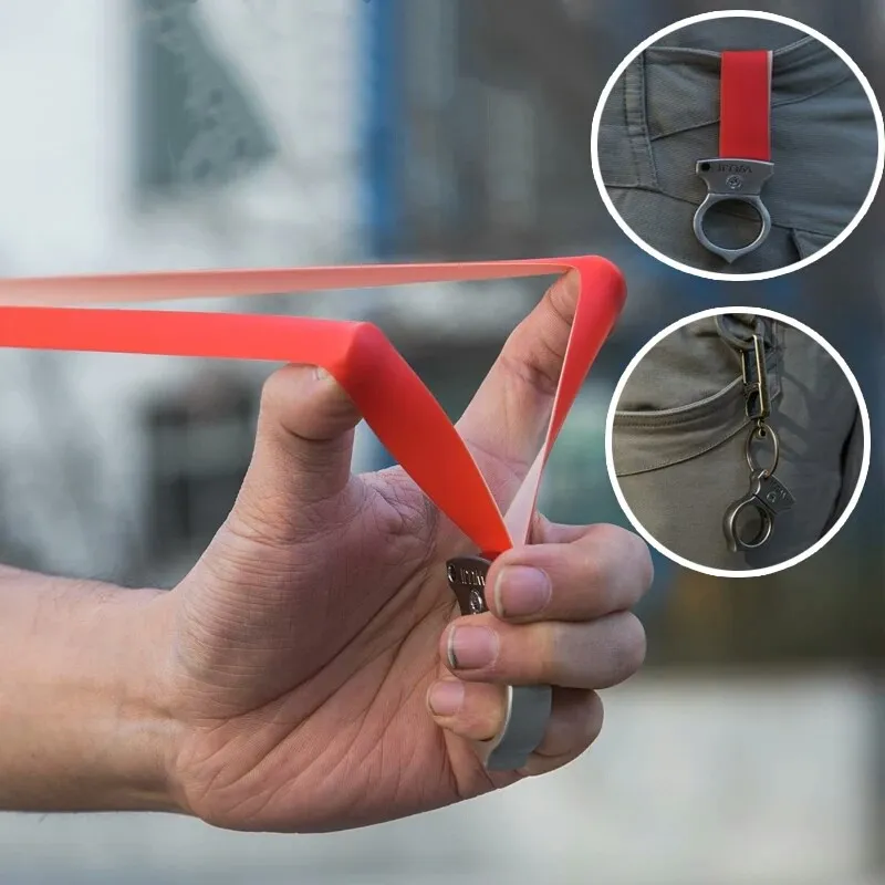 

Powerful Steel Slingshot key ring Catapult Camouflage Bow Catapult Outdoor Hunting Camping Travel Kits