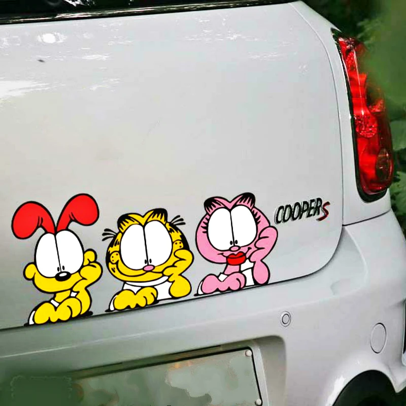 Автомобильные аксессуары Aliauto забавная наклейка Garfield Peeking для Peugeot 307 206 407 406 405 3008