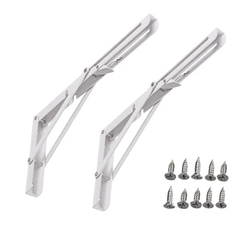 

12 Inch Folding Shelf Bench Table Folding Shelf or Bracket 2-Pack,With Mounting Screws