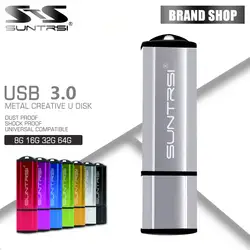 Suntrsi USB флешка USB 3,0 Ручка-накопитель 64 ГБ 32 ГБ usb stick 16 ГБ 8 ГБ флешки флэш-карты Флешка индивидуальный принт-логотип