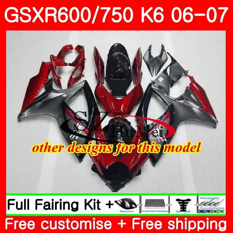 Белый черный Комбинезоны для SUZUKI GSXR 750 600 R600 GSX-R750 06 07 31SH2 GSXR750 06 07 GSX-R600 K6 GSXR600 2006 2007 обтекатели
