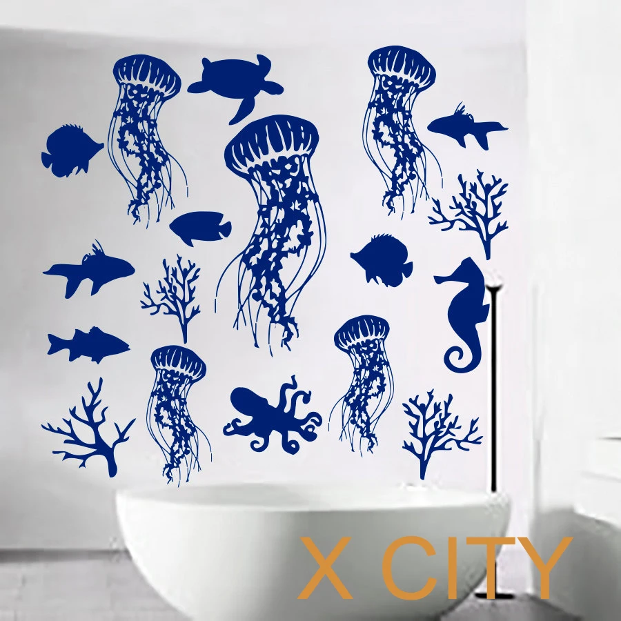 Get Baby Bathroom Decor Aliexpress Alibaba Group Fish Wall Decal Sea S Art Jellyfish Vinyl Bathroom Stickers Shower Baby Nautical Nursery Bedroom Home Decor Murals