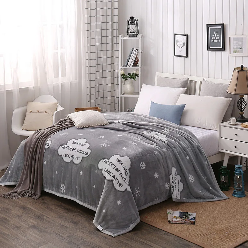 59x79" 150x200cm Warm Thick Fleece Throw Blanket Clouds ...