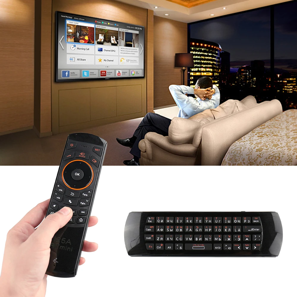 Беспроводная клавиатура Rii i25A 2 4 ГГц Клавиатура Fly Air Mouse с ИК пультом