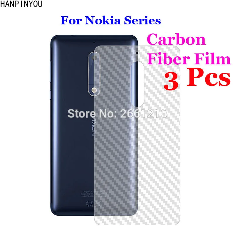 3D Нескользящая задняя пленка из углеродного волокна для Nokia 3 5 6 1 7 8 Plus Sirocco X5 X6 X7