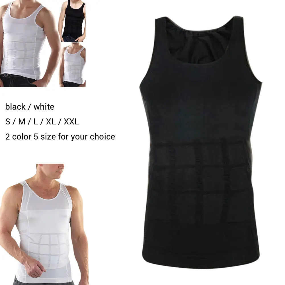 Men Tight Slimming Body Shapewear Vest Shirt Abs Abdomen Slim Tummy Belly Slim Underwear