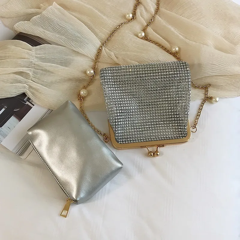 Модные вечерние сумки с бриллиантами для женщин, роскошные женские сумки, дизайнерские маленькие сумочки на застежке, женские сумки через плечо