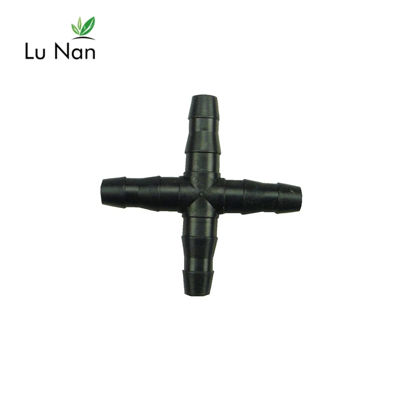 

20 Pcs Cross Straight For 4/7 Mm Hose 1/4 'barb Barbed Connector Threaded Garden Greenhouse Micro Irrigation Pipe Accessories
