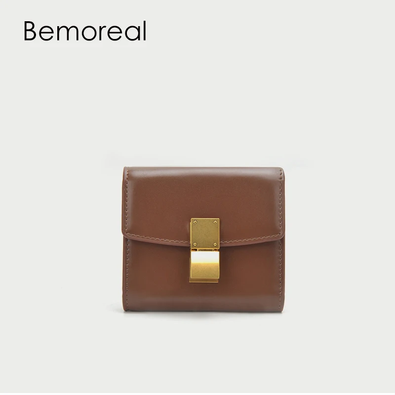 

Bemoreal Small Wallet Women Split Leather Solid Color Fashion New Arrival Short Purse Card Holders Brand Luxury Change Purse