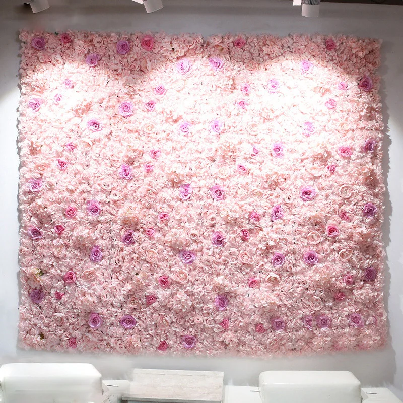 

40x60cm Artificial Flower Panels Wedding Decoration Backdrop Champagne Silk Rose Fake Flowers Hydrangea Wall Backdrop 24pcs