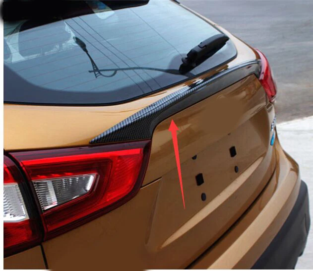 

ACCESSORIES FIT FOR nissan QASHQAI J11 2014 2015 2016 TAILGATE DOOR CARBON FIBER SPOILER COVER TRUNK DOOR LID TRIM