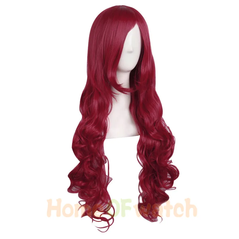 MapofBeauty 80 см длинный тёмный волнистый красный цвет косплей парик для женщин дамы термостойкие синтетические волосы Хэллоуин Искусственные накладные волосы