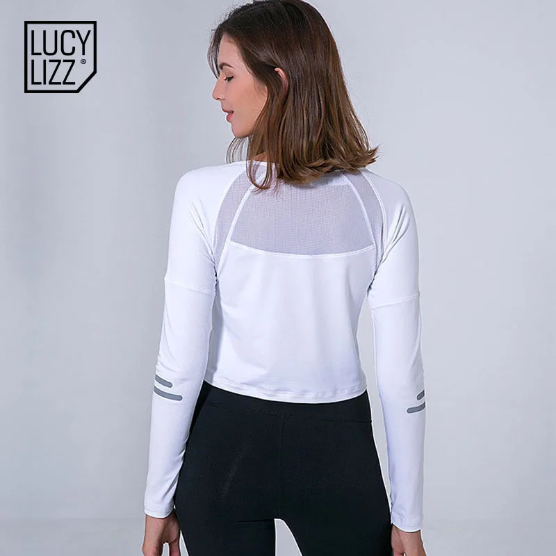 Lucy Lizz Yoga Shirts Sports Woman Gym Wear Clothes Fitness Crop Top