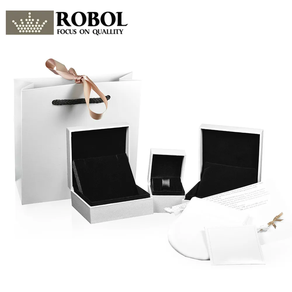 

ROBOL Original Charm Ring Bracelet Earrings Necklace multi-Function Round Rotating Cover Storage Protective Box Jewelry Atmosphe