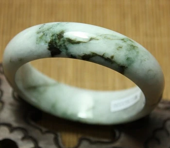 

002014 Certified Natural Green A Jadeite Jade Bangle Bracelet Handmade (A0429)