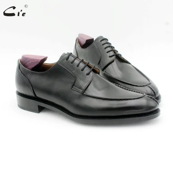 

cie round toe hand stitching solid black derby business goodyear men's dress shoe genuine full grain calf leather work shoe D234