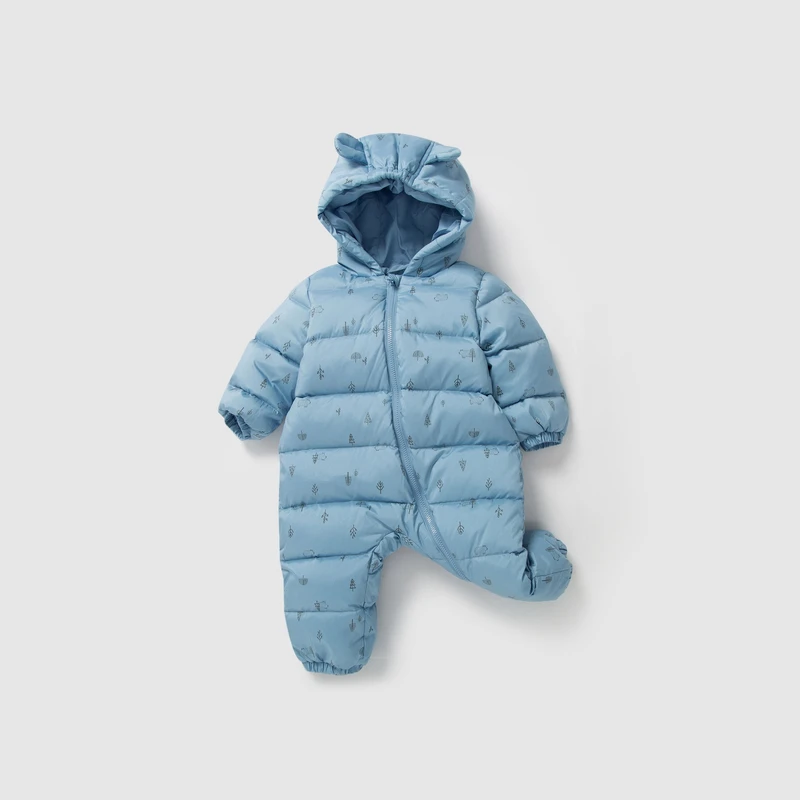 Высококачественные детские комбинезоны; зимняя детская теплая одежда из толстого хлопка; комбинезон; Верхняя одежда для детей; одежда для малышей - Цвет: blue