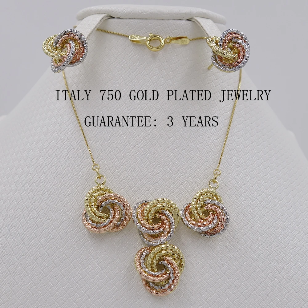 Fashion high quality Gold color Jewelry Set Italy 750 gold color