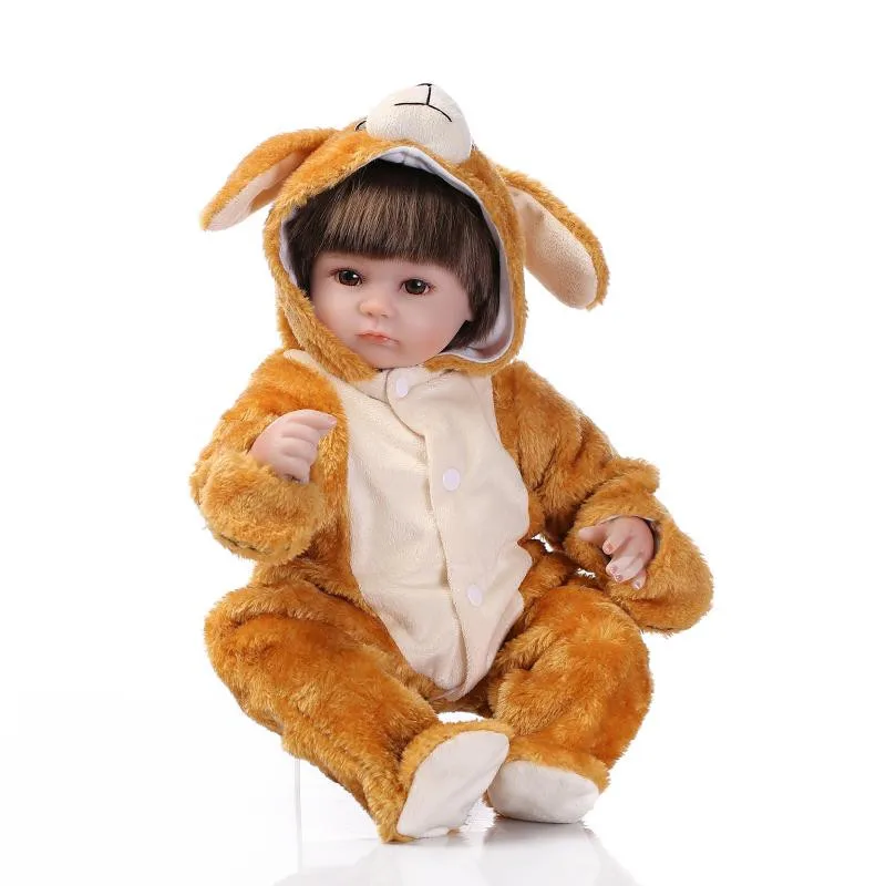 

NPK COLLECTION Newest Bebe Doll Reborn Body Kids Play Vinyl Toys Silicone Reborn Doll Baby Gift Juguetes Brinquedos With Dog Hat