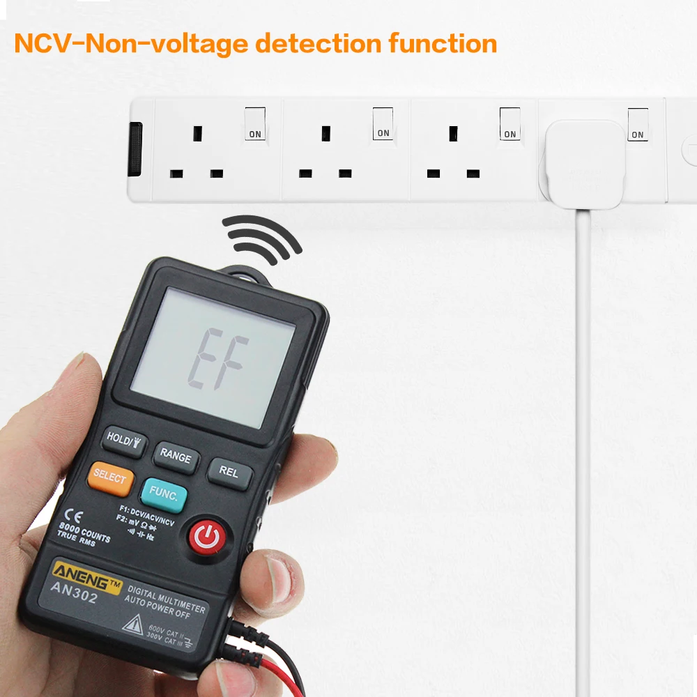 ANENG AN302 true rms digital multimeter tester 8000 Counts A multimetro transistor testers banana aligator peak cable meter