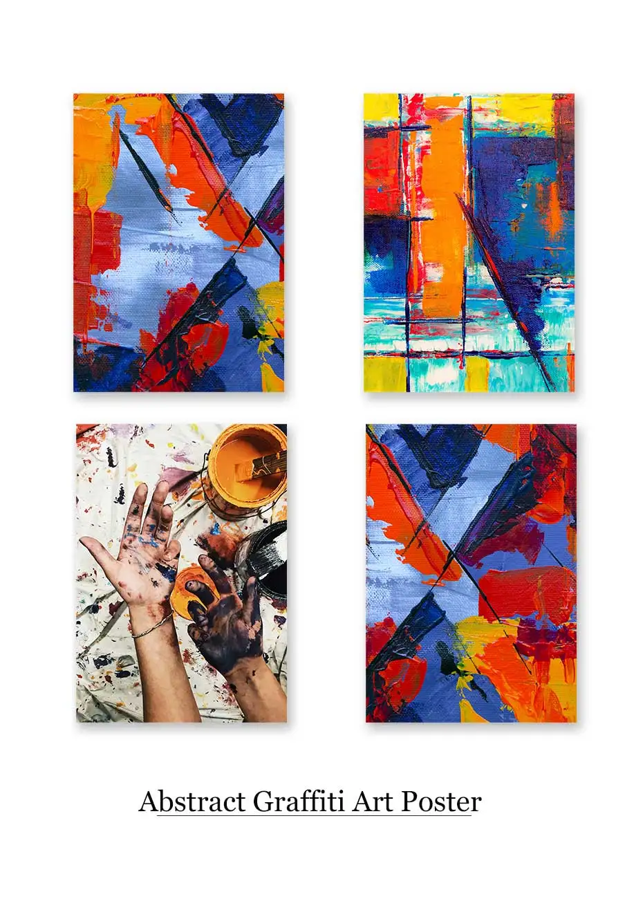 Colorful Graffiti Wall Art Pictures Modern Abstract Painting Watercolor Prints Nordic Vintage Poster Living Room Home Decoration (1)