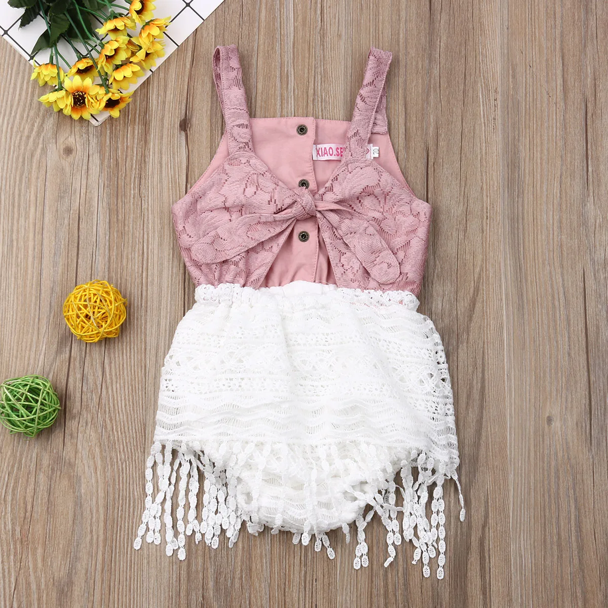 

Emmababy 2019 Newborn Baby Girl Infant Lace Tassel Bodysuit Jumpsuit Clothes Outfits Sunsuit