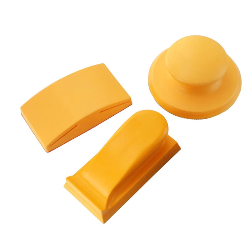 5 Inch Sanding Block Rubber Hook Loop Backing Pad Sandpaper Holder Hand Grinding Block Polishing Tools