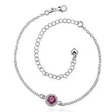 2016 Hot Sale Gift Anklet Silver Color silver plated fashion jewelry anklet for women jewelry/iGIDNVZOE