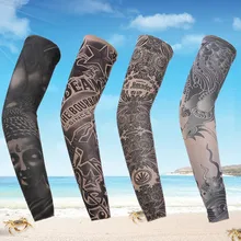 Татуировка рукава Защита от солнца дышащая Татуировка манжета быстросохнущая Бег Велоспорт нарукавники Велосипедный спорт гольф спортивные нарукавники