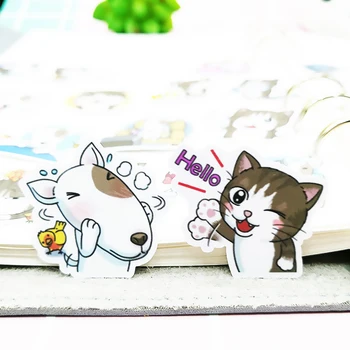 

20/40pcs Kawaii Kitten Dog Friend Scrapbook Paper Sticker DIY Craft Decoration Paper Album Diary Random Not Repeat