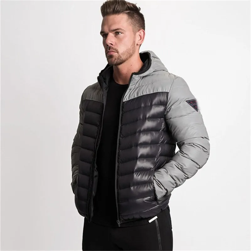 

2019 Winter Mens Bodybuilding Running Gyms Casual Jackets Coat Hoodie Basic Men Sports Clothing Fitness Men's Male Clothes Parka