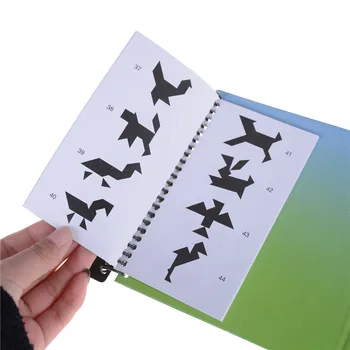 

150 Puzzles Magnetic Mathematic Tangram Toy Kids Gift Challenge IQ Book Educational Magic Book