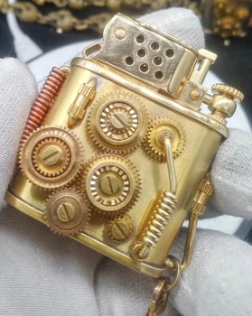 

CHH brass Double-sided gear running old style Steampunk kerosene lighter