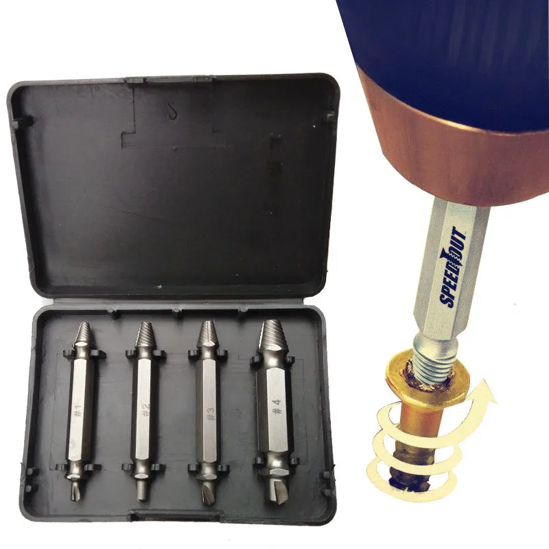 4pcsset Screw Extractor 2 Side Alloy Steel Remover Bolt Stud Drilling Bit (1)