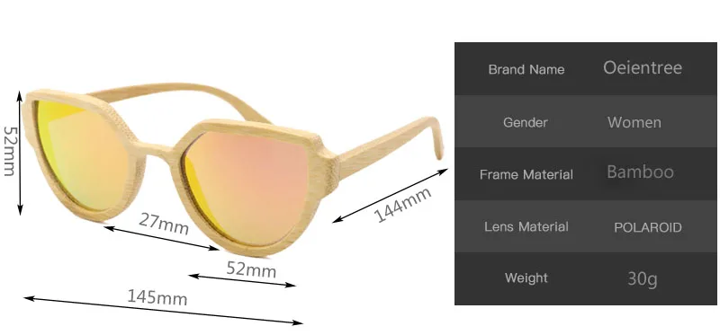 Завод прямые продажи поляризованные линзы Bamboo Солнцезащитные очки для женщин Для женщин оригинальный Конструктор Деревянный