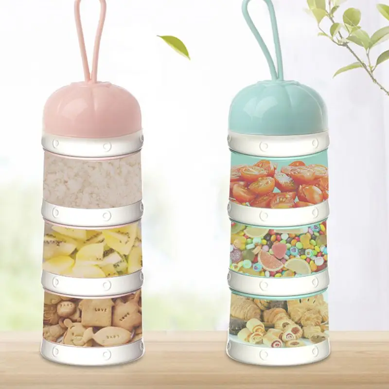 

3 layer Elephant Style Portable Baby Food Storage Box 2019 Essential Cereal Cartoon Baby Milk Powder Boxes