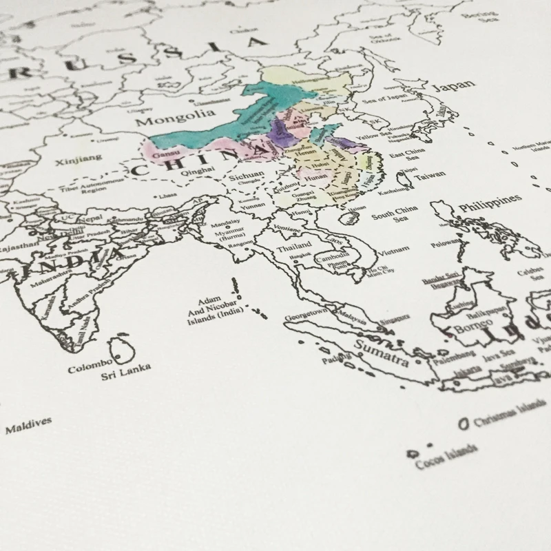 DIY карта мира Плакат Размер украшения стены большая карта мира 100x59 водонепроницаемый холст карта цвет самостоятельно