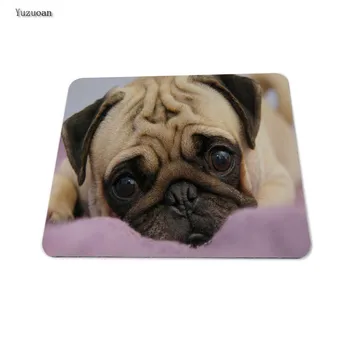 

Yuzuoan Cute Baby Puppy Sleeping Custom Made Computer Mouse Mat High Quality Resistant Dirt Cheap Dog Mouse Pad White Lock Edge