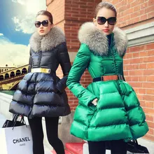 Prase women’s fashion 2016 swandown thin fur collar down coat medium-long female outerwear down coat