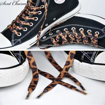 

Free Shipping New Arrival 1 pair SENTCHARM fashion Leopard Print Shoelaces Aplication for Outdoor Activities Off Shoes