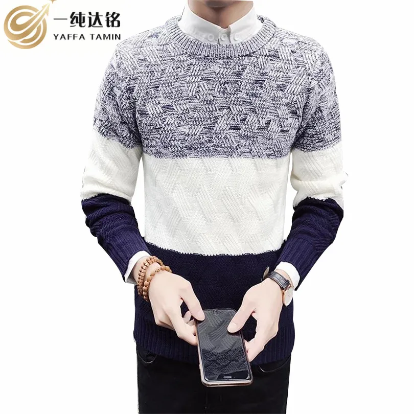 

Mens Pullovers Sweaters Autumn Wear Basic Style Youth Preppy Shirts Striped Regular Fashion Knit Shirt men sweaters and pulloves