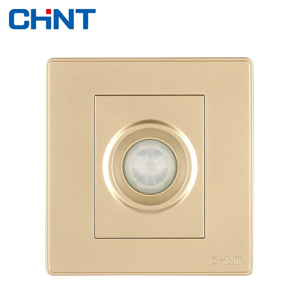

CHINT Electric Infrared Sensor Switch NEW2D Light Champagne Gold Wall Switch Socket