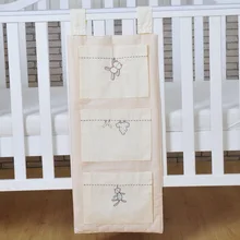 Детская кровать висячая сумка для хранения хлопок новорожденная кроватка Органайзер игрушка пеленки карман для кроватки постельные принадлежности набор аксессуаров